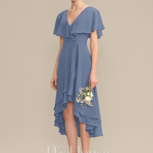 JJs House A-line Bridesmaid Dress, Slate Blue - Picture 4 of 10
